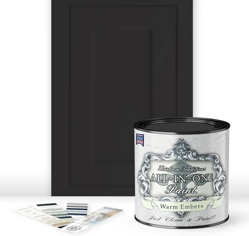 Vista 171 de Pintura TODO EN UNO, Abbey (gris cálido), Muestra de 8oz - Pintura duradera para gabinetes y muebles. Imprimación y capa superior incorporadas,