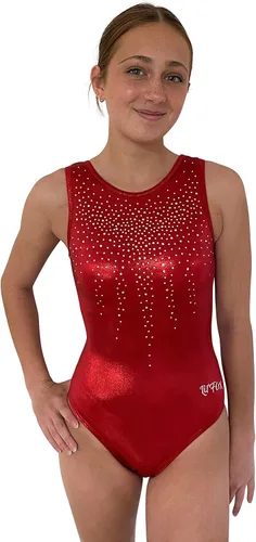 Vista 8 de LIL'FOX SHIMMER Leotardos de gimnasia para niñas - Ropa de baile para niños, volteretas, acrobacia, equipo de gimnasia Negro