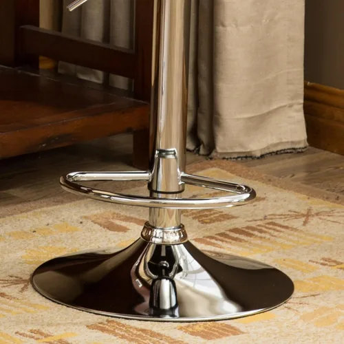 Vista 11 de Roundhill Furniture PC190BK Glasgow taburetes de bar con altura ajustable, Metal, Negro