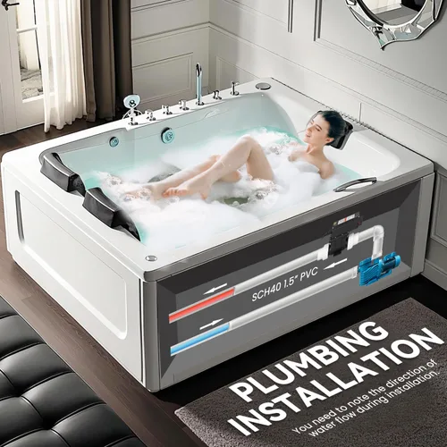 Vista 4 de Mxmoonant Termostato de bañera de hidromasaje de 2KW 110V, calentador de spa, termostato de bañera de hidromasaje con control de temperatura