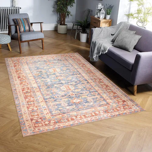 Vista 353 de GLN Rugs Traditional Collection - Alfombra de felpilla lavable a máquina, tradicional lavable, antideslizante, alfombra de felpilla de pelo corto
