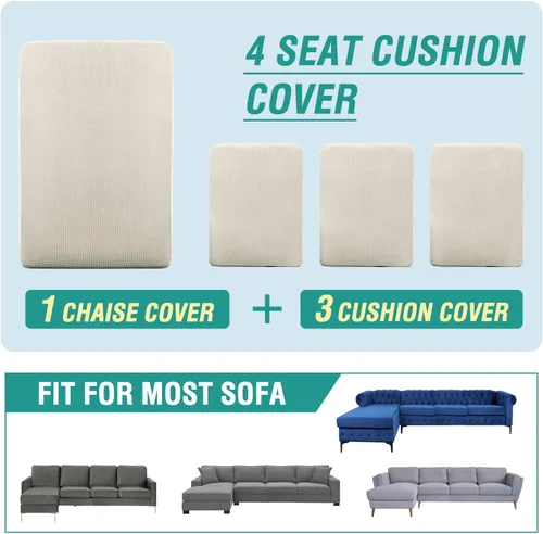 Vista 195 de OKYUK Fundas para sofá modular, 3 piezas, fundas de cojín de terciopelo para sofá, en forma de L, funda de cojín separado para sofá, protector