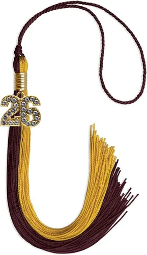 Vista 80 de Endea Graduation Borla de doble color con dije dorado (negro/oro brillante, 2022)