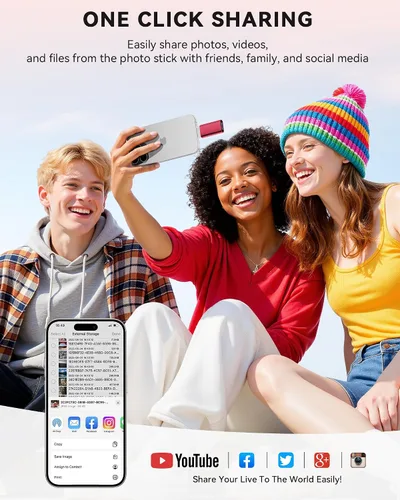 Vista 6 de ROSPE Unidad Flash para iPhone de 256GB Certificada MFi, Memory Stick Photo Stick para iPhone iPad, Unidad USB Thumb Drive para Transferencia