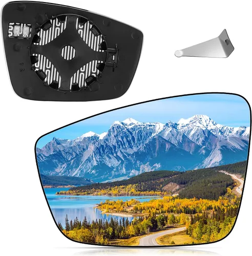 Vista 14 de BDFHYK Cristal de espejo Compatible con VW Passat 2012-2015, espejo retrovisor convexo con placa de respaldo 561857522A, 5C6857522A, calefactable