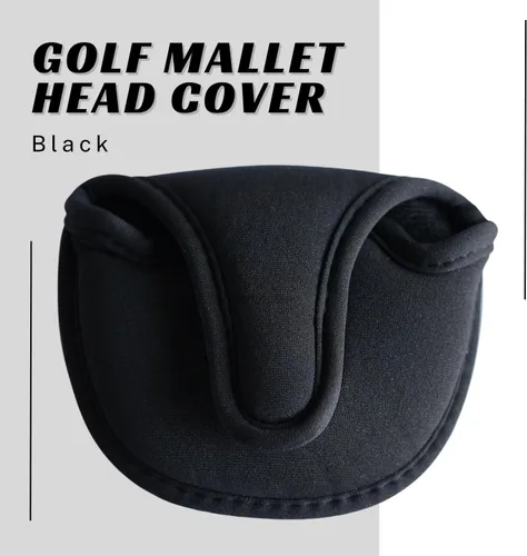 Vista 2 de Funda para cabezal de Putter de color negro. Tamaño estándar. Funda de neopreno perfecta para Mallet Putter. Se adapta a la mayoría de los putters e