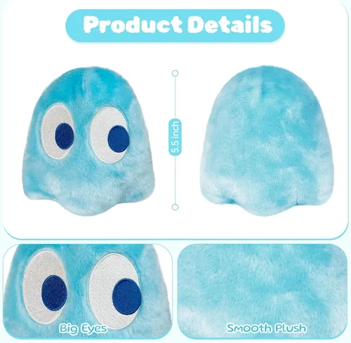 Vista 2 de Pingong Peluche fantasma azul, 6 pulgadas, animal de peluche suave, regalo de cumpleaños para niños y niñas