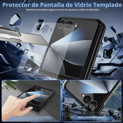 Vista 6 de Hekodonk Funda para Galaxy Z Flip 8 con soporte giratorio de 360º, compatible con MagSafe, protector de pantalla frontal, soporte de anillo Todo
