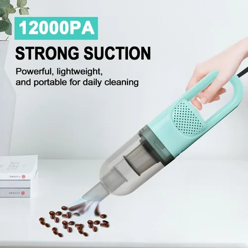 Vista 5 de Aspiradora ligera 6 en 1 con potente motor de 100 W, mini aspiradora portátil de mano para suelos duros domésticos, alfombras y pelo de mascotas