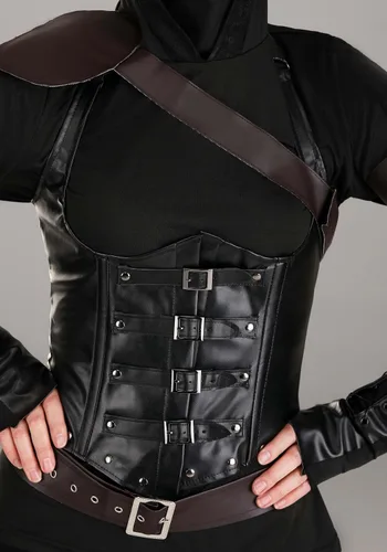 Vista 6 de Disfraz de asesino Ninja para mujer talla grande