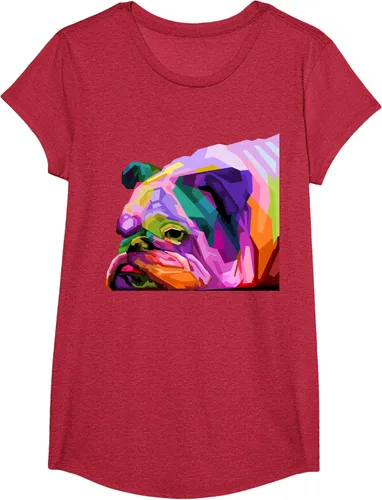Vista 48 de Camiseta de retrato pop artístico de bulldog británico inglés para dueños de perros, Negro, S