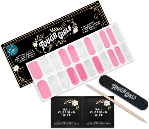 Vista 21 de TOUGH GIRLS 22 tiras de esmalte de uñas de gel semicuradas prémium con accesorios de aplicación (borgoña)