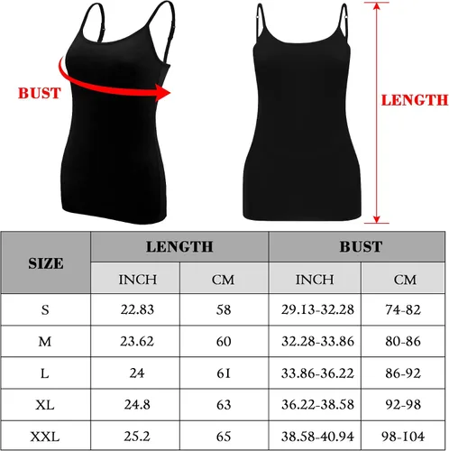 Vista 3 de BQTQ 6 piezas de camisola para mujer, camisetas sin mangas ajustables con tirantes delgados