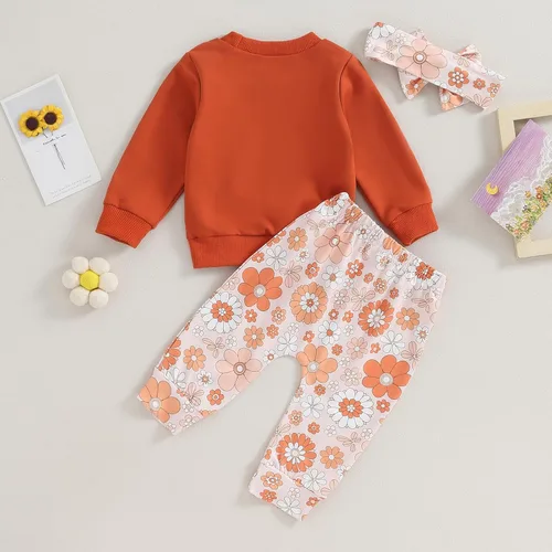 Vista 2 de BOIBOKOKO Big Sister Little Sister Conjuntos a juego Big Lil Sis Sudadera Top Pantalones Bebé Niña Otoño Invierno Ropa
