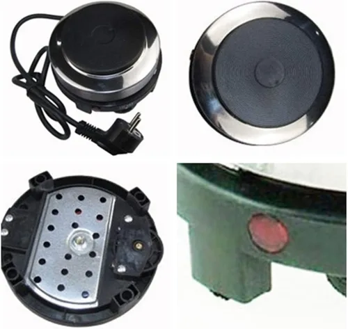 Vista 4 de Mini estufa eléctrica para máquina de café expreso, olla moka tetera y estufa de cocina para camping, dormitorio, RV