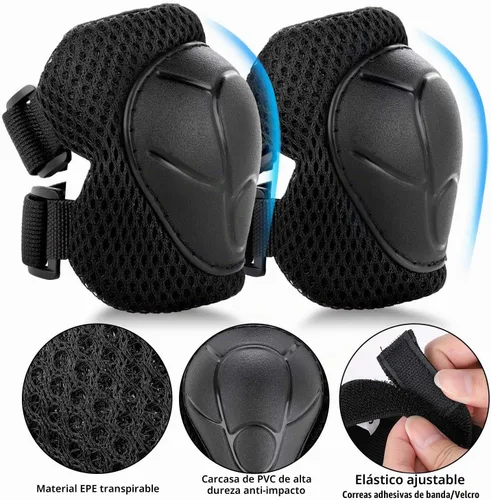Vista 6 de WayEee Juego de casco de bicicleta para niños, rodilleras, equipo de protección ajustable, 3-14 años