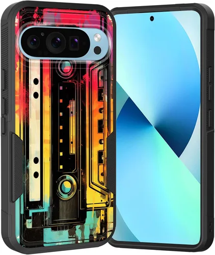 Vista 130 de Funda para Pixel 6A, Híbrida de Doble Capa de Servicio Pesado Resistente a Prueba de Golpes PC Duro + Funda Protectora de Silicona Suave para Google