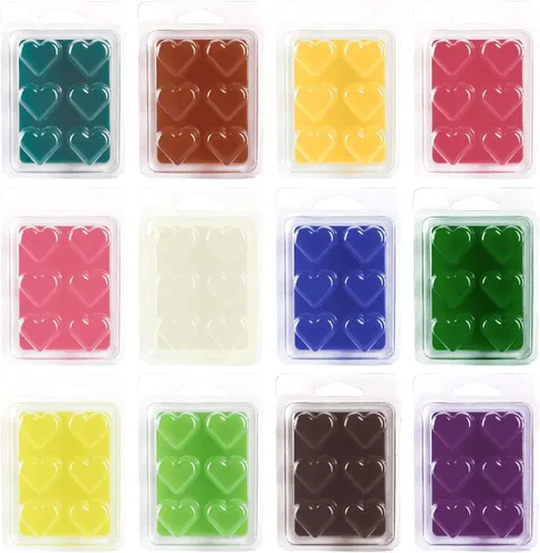 Vista 4 de pliadvbu Cera perfumada que derrite el corazón para calentador de cera perfumada – 100% soja derretida – 12 fragancias x 6 corazones para el hogar