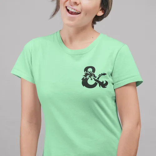 Vista 2 de D&D Shirt, Pocket Dragon, DM Shirt, D20 Tshirt Black