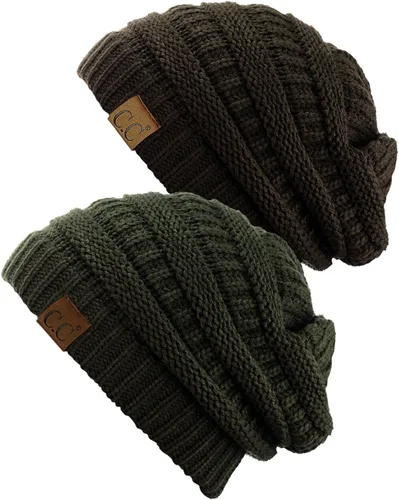 Vista 69 de Gorro a la moda de tejido suave abultado, cálido y elástico de C.C