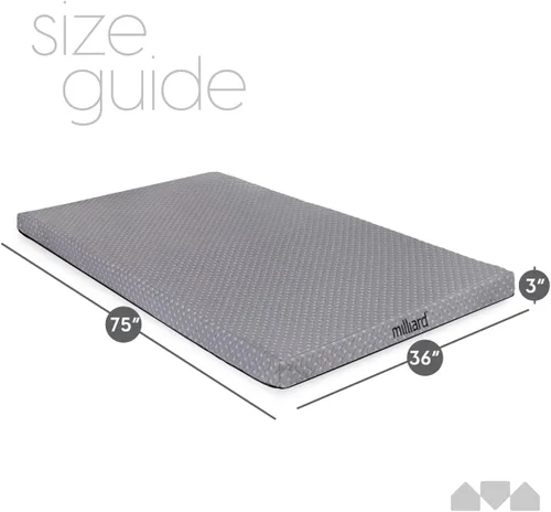 Vista 2 de Milliard Colchón de campamento, tapete enrollable de espuma viscoelástica portátil para viajes o hogar con funda lavable e impermeable + funda