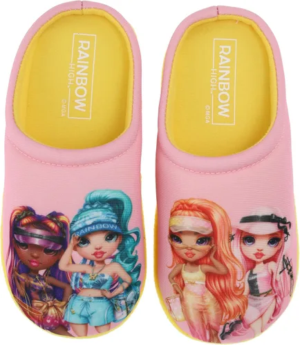 Vista 2 de Rainbow High Conjunto de pijama para niñas, camisón de dormitorio con pantuflas, rosa claro, talla de niño pequeño 45 a 1012