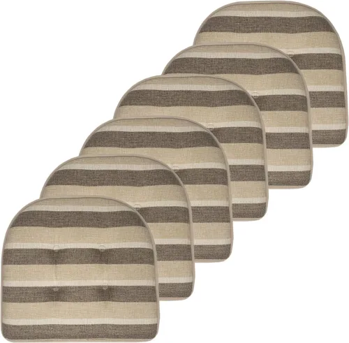 Vista 86 de Sweet Home Collection - Cojín de asiento de espuma viscoelástica y respaldo de caucho antideslizante con capitoné para silla, cojín en U, 17x16 Gris