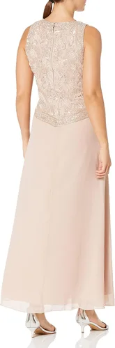 Vista 4 de J Kara Vestido pequeño con detalle en V y cuentas largas para mujer con bufanda
