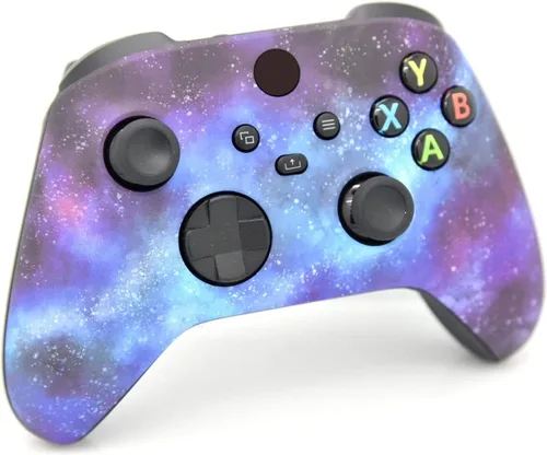 Vista 2 de Controlador inalámbrico personalizado compatible con PC, Windows 10+, Series XS y One (Serie XS Blue Galaxy)