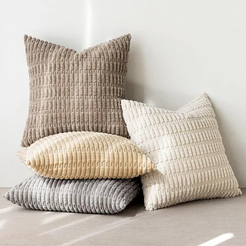 Vista 2 de MIULEE Paquete de 4 fundas de almohada decorativas neutras de 16 x 16 pulgadas para sofá, sala de estar, cama, estilo rústico, granja, bohemio