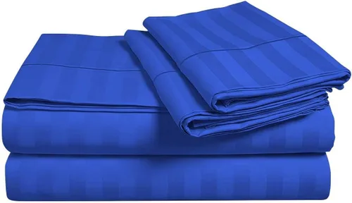 Vista 4 de Top Split Queen Sheets-Black Stripe-800 TC 100% algodón egipcio, juego de sábanas de cabeza dividida superior para camas ajustables, sábana bajera