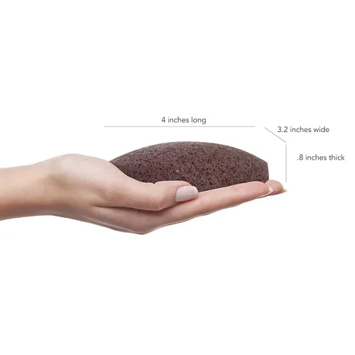 Vista 2 de Mi Konjac Esponja natruall arcilla roja francesa, esponja facial para piel seca o madura