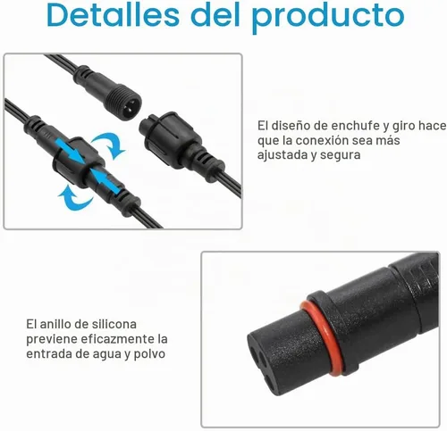 Vista 4 de ALITOVE Conectores Eléctricos Impermeables de 3 Pines Xconnect Pigtail 18AWG 6 pulgadas/15cm Cable de Extensión Compatible con ASIN B0923SDR5T