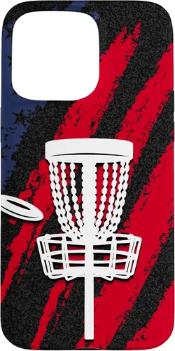 Vista 28 de iPhone 16 Disc golf american flag USA disc golfer dad Case