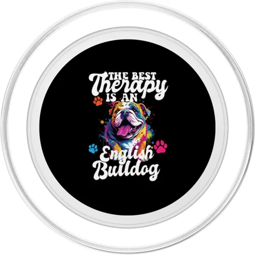 Vista 2 de Bulldog inglés Pop Art I Dog Lover I Splash Art Bulldog PopSockets MagSafe PopGrip para iPhone
