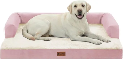 Vista 29 de Cama ortopédica para perros extragrandes, cama de espuma XL con forma de caja de huevos impermeable con lados 45x35 pulgadas, cama de sofá