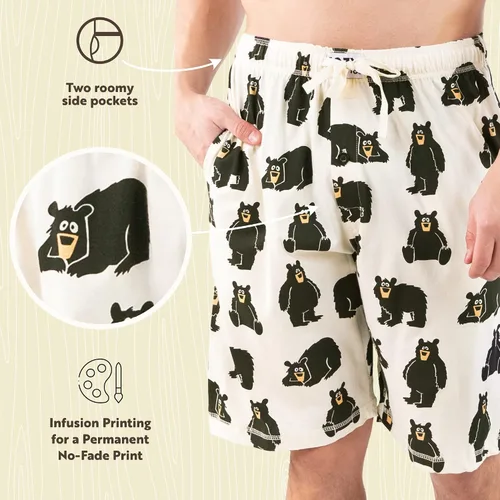 Vista 41 de Lazy One - Pantalones cortos de pijama para hombre, ropa de dormir