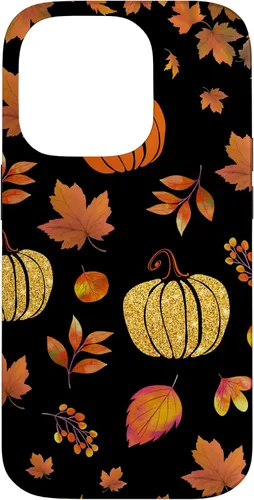 Vista 17 de Fall Leaves and Pumpkins Pattern Halloween Autumn Case for iPhone 17