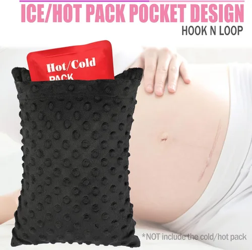 Vista 4 de Almohada de bolsillo para histerectomía, regalos de recuperación de histerectomía, paquete de hielo no incluido, pequeño cojín abdominal portátil