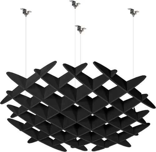 Vista 14 de VIVO Panel Acústico de Techo Tipo Waffle, Absorbedor de Sonido Colgante Hexagonal, Candelabro Moderno de Reducción de Ruido, Gris Oscuro, PP-CW01D