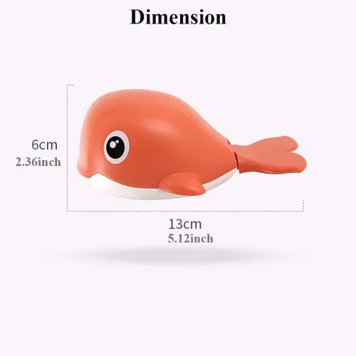 Vista 7 de Juguete de baño de ballena enrollada, ballena nadadora para niños pequeños, tina de ballena, juguete de ballena mecánica, juguete de agua de ballena