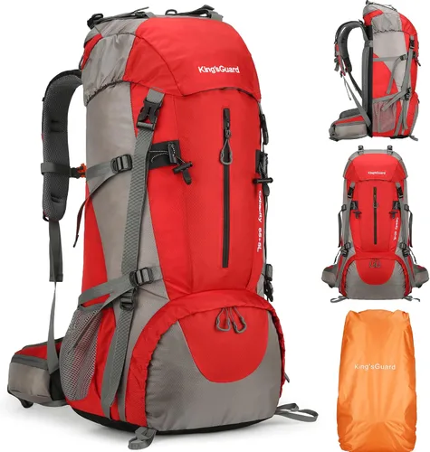 Vista 10 de Mochila de 70 L para Camping, Senderismo, Escalada al Aire Libre con Funda Impermeable para Lluvia