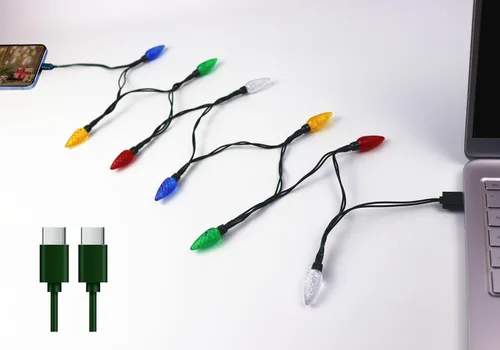 Vista 13 de Luces LED de Navidad, USB y cargador de bombilla para iPhone, disponible con iPhone 5, 5S, 6, 6S, 6 Plus, 7, 7 Plus, 8, 8 Plus, 8 X
