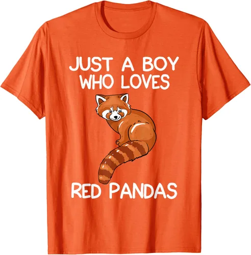 Vista 93 de Just A Boy Who Loves Red Pandas Gift - Camiseta con diseño de panda roja, Negro, S