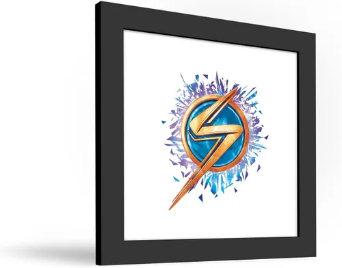 Vista 2 de Trends International Gallery Pops Marvel Ms. Marvel - Póster de pared con icono de pared, 12 x 12 pulgadas, versión enmarcada en negro
