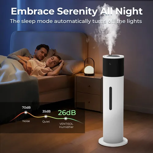 Vista 5 de VENTISOL Humidificadores grandes para dormitorio, humidificador silencioso de niebla fría de 16L/4.2 galones para el hogar y habitación grande