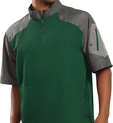 Vista 14 de Holloway Raider Chaqueta Pullover Cage - Ropa Atlética Resistente a la Intemperie con Cremallera de un Cuarto y Bolsillo en la Manga Negro