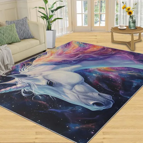 Vista 14 de Cyberpunk Rugs for Bedroom, Neon Head Area Rug, Neon Art Rugs for Living Room, Indoor Non-Slip Rug, Machine Washable Carpet for Front Entrance Floor