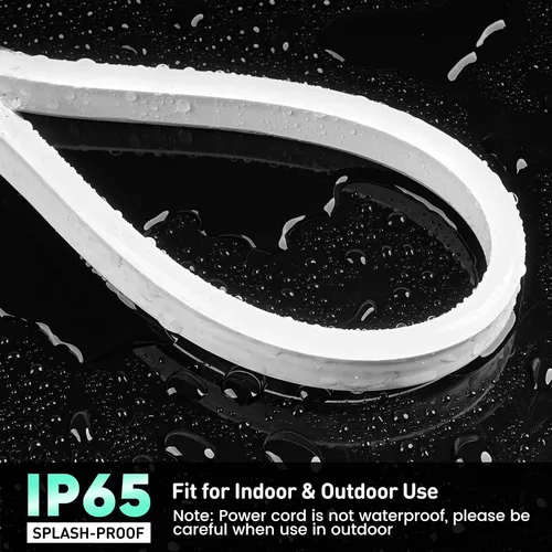 Vista 4 de GZBtech Tira de luces LED de neón flexible 10M, luz de tira impermeable AC 110-120V, 120 LEDs/M, iluminación de neón cortable y conectable para uso