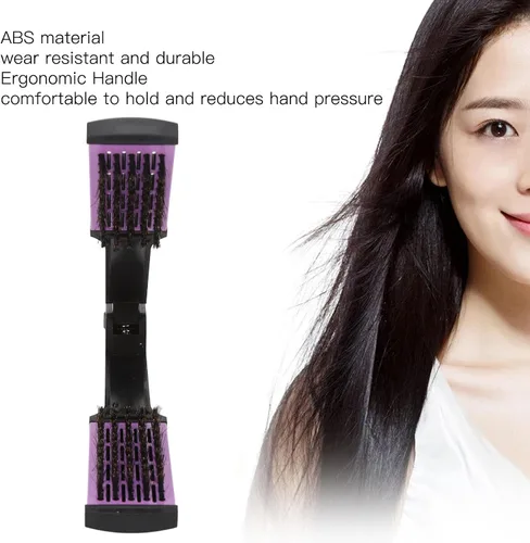 Vista 3 de Dioche Cepillo de pelo con abrazadera de cerdas, peine alisador de pelo, suave de doble cara con mango ergonómico para alisar y alisar el cabello